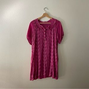 Johnny Was pink dress, M. 100% Rayon.